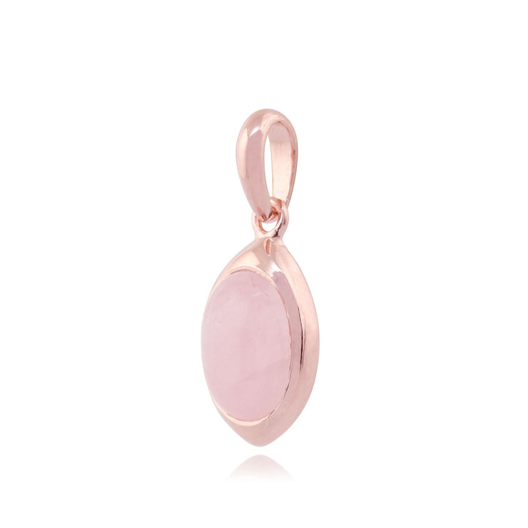 Collana Gala' con quarzo rosa pastello in argento sterling placcato oro rosa 9 ct