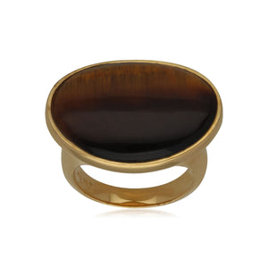 Kosmos Tiger's Eye Cocktail Ring in Gold Plated Sterling Silver