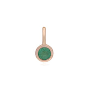 Ciondolo classico con lucchetto a cuore intrecciato in argento 925 placcato oro rosa e ciondoli con smeraldi