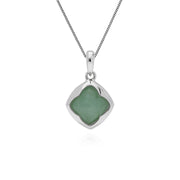 Ciondolo in giada, ciondolo in argento sterling con pan di zucchero e giada su catena da 45 cm