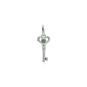 Classico ciondolo con lucchetto a cuore in argento 925 e ciondoli con chiave in giada