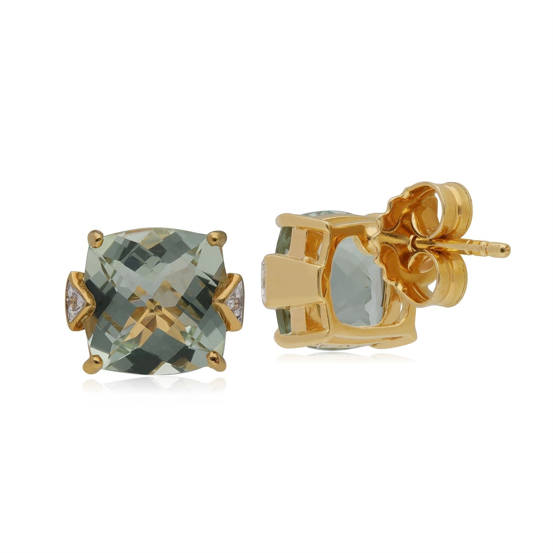 Kosmos Green Mint Quartz & Topaz Stud Earrings in Rose Gold Plated Sterling Silver