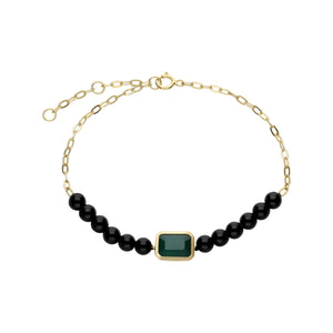 ECFEW™ 'The Unifier' Bracciale in onice e calcedonio tinto verde