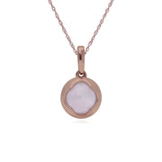 Ciondolo in quarzo rosa, pendente in quarzo rosa con prisma in argento sterling placcato oro rosa su catena da 45 cm