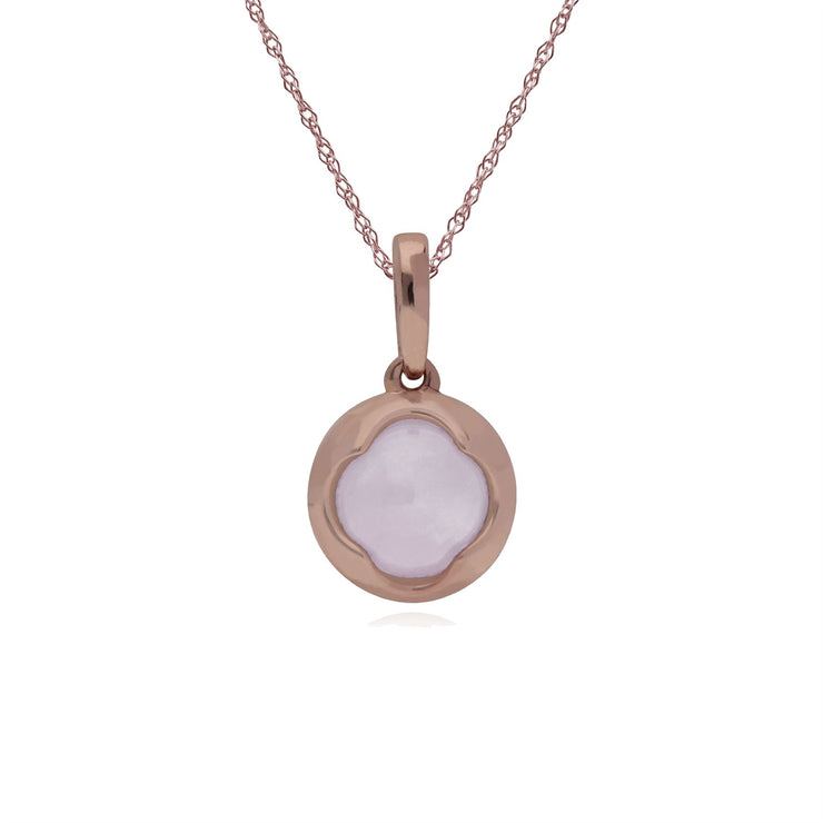 Ciondolo in quarzo rosa, pendente in quarzo rosa con prisma in argento sterling placcato oro rosa su catena da 45 cm