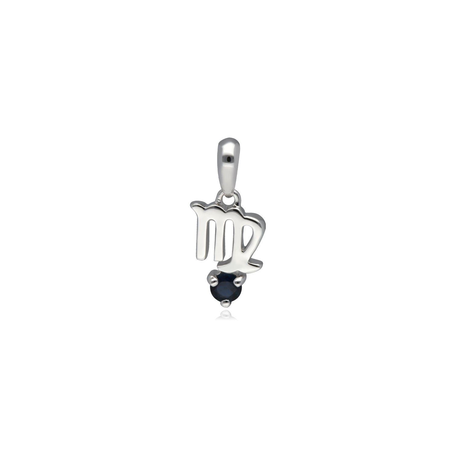 Sapphire Virgo Zodiac Charm in 9ct White Gold