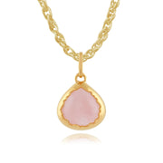 Collana pastello "Diantha" con quarzo rosa in argento sterling placcato oro giallo da 9 ct