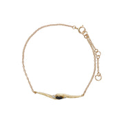 Bracciale twist da 19 cm con zaffiro marquise e diamanti in oro giallo da 9 ct