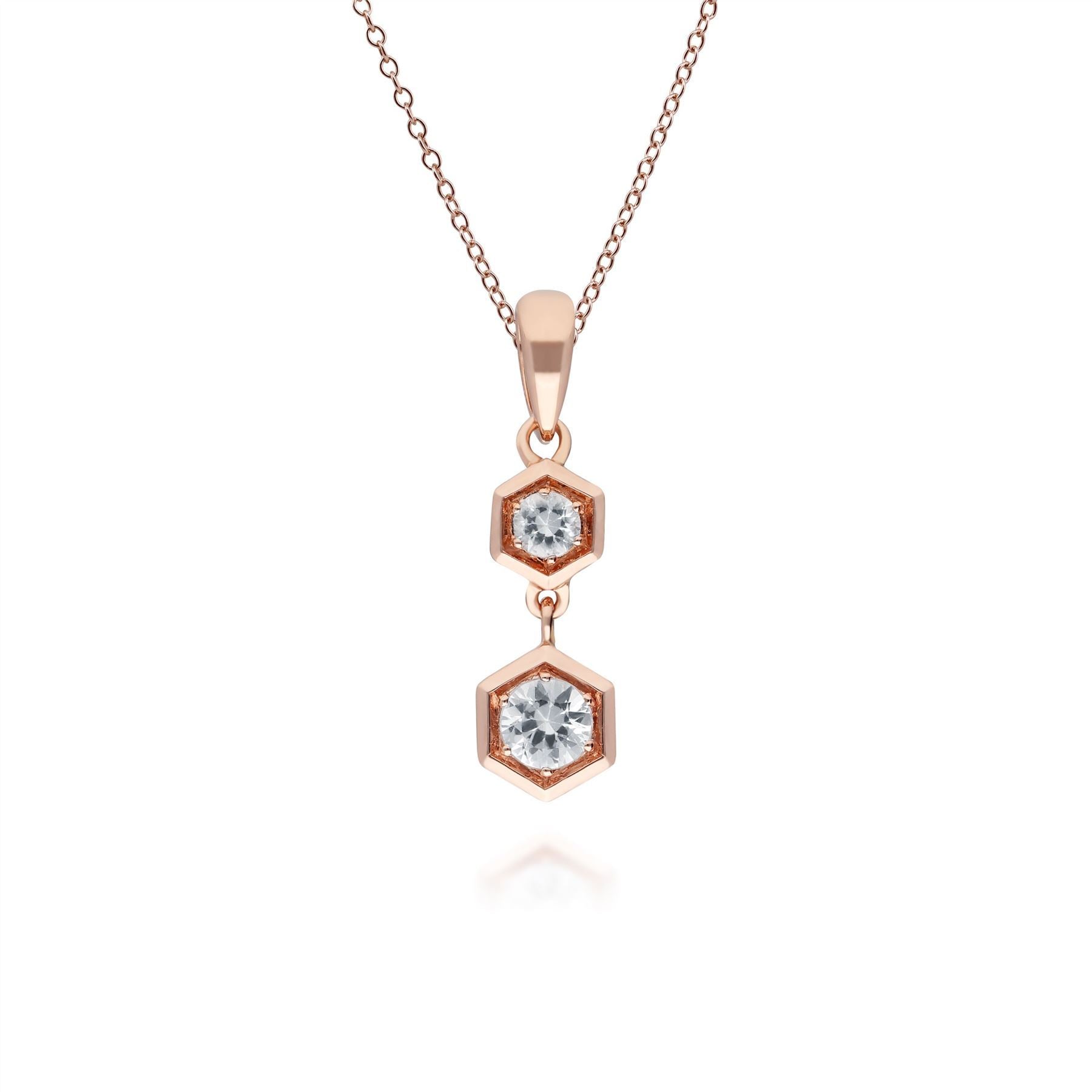 Clear Sapphire Pendant Necklace