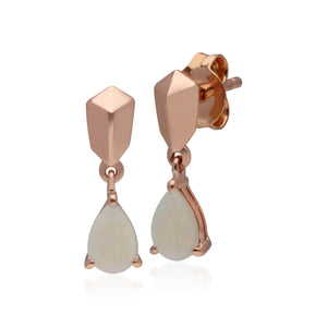 Sterling Silver Opal Earrings in Rose Gold Plated
