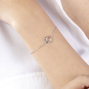 Rainbow Sunburst Bracelet in 925 Sterling Silver on Model