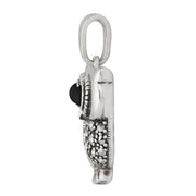 Ciondolo Gufo in Argento 925, Onice Nero e Marcasite