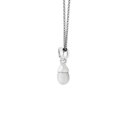Collana e orecchini con bottone a foglia in stile Art Déco Argento 925 Perla e marcasite