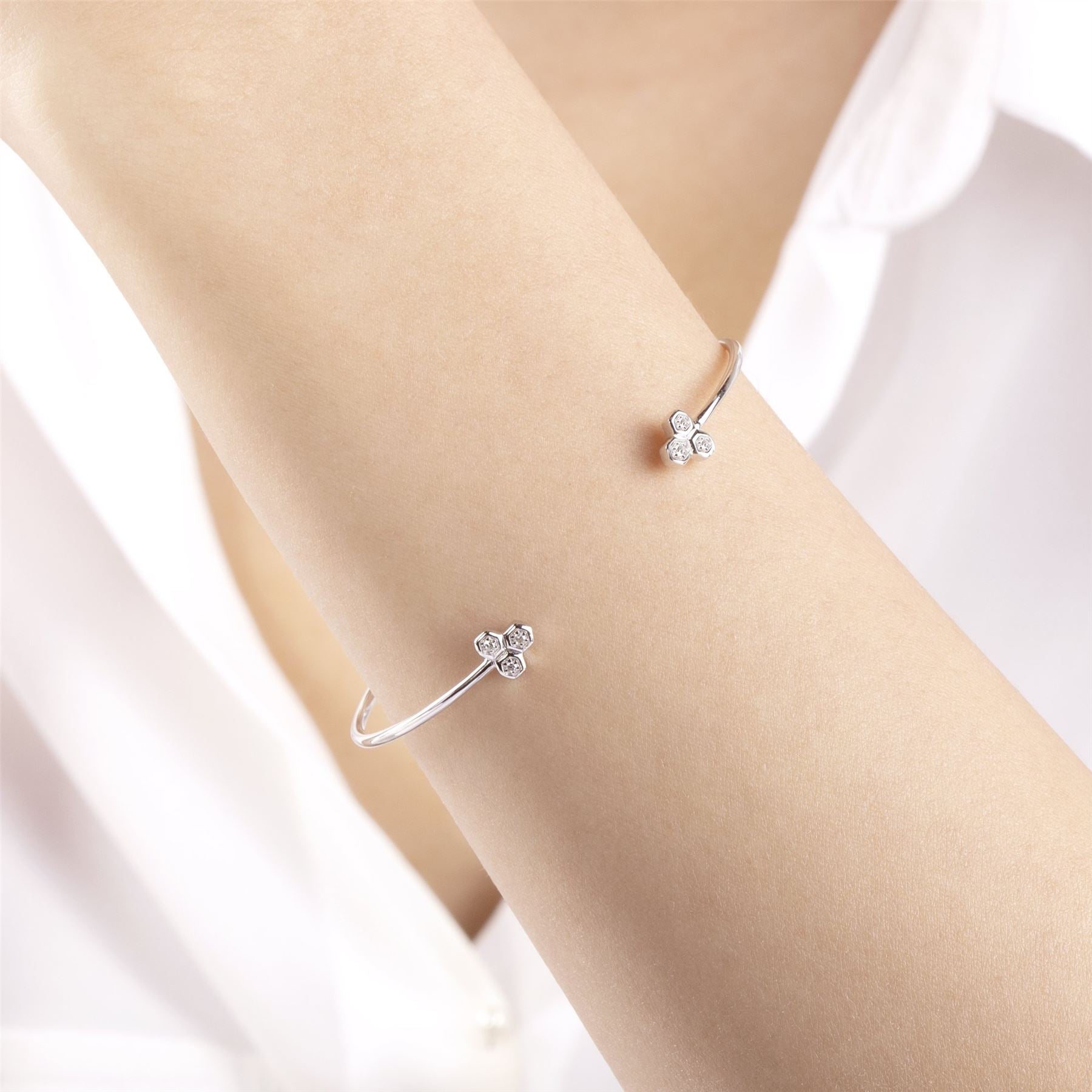 Diamond Trilogy Geometric Bangle