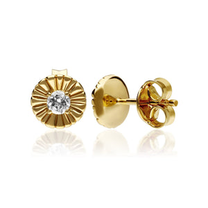 Caruso White Topaz Floral Stud Earrings