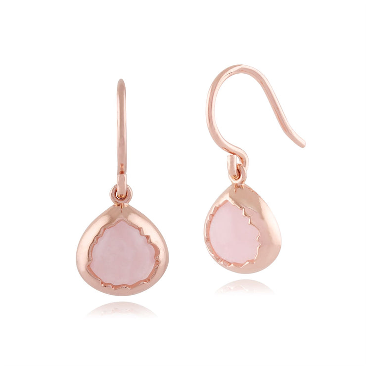 Orecchini pastello 'Diantha' al quarzo rosa in argento sterling placcato oro rosa da 9 ct