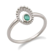 Anello con smeraldo Gemondo, anello con smeraldo in argento sterling 925 da 0,11 ct