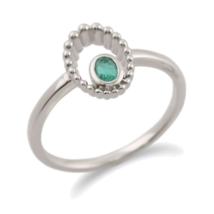 Anello con smeraldo Gemondo, anello con smeraldo in argento sterling 925 da 0,11 ct