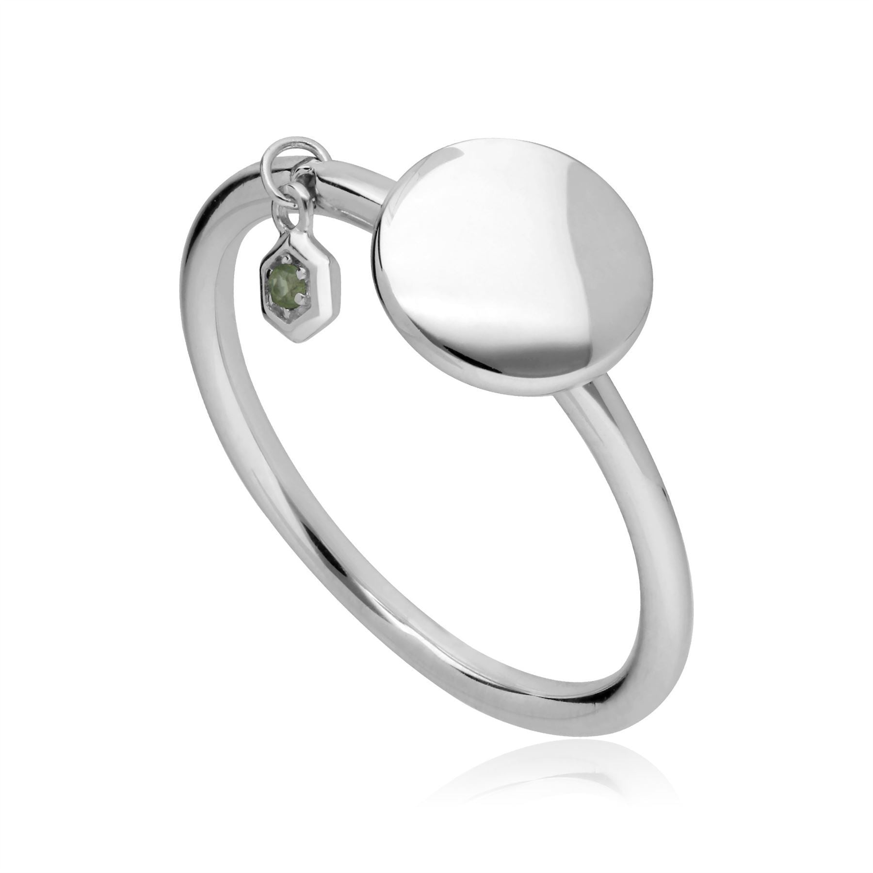 Peridot Engravable Ring in Sterling Silver