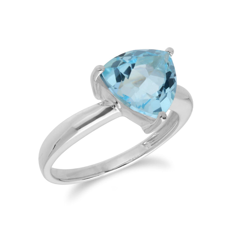 Anello con topazio Gemondo, anello con prisma di novembre con topazio azzurro in argento sterling - TOPAZIO