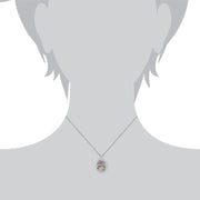 Collana stile Rennie Marckintosh in argento 925 con topazio rosa ovale