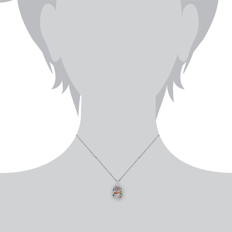 Collana stile Rennie Marckintosh in argento 925 con topazio rosa ovale