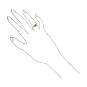 Anello Gemondo con smeraldo, oro giallo da 9 ct, anello con smeraldo e diamanti da 0,83 ct