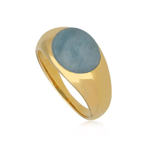 Kosmos Aquamarine Cocktail Ring in Gold Plated 925 Sterling Silver