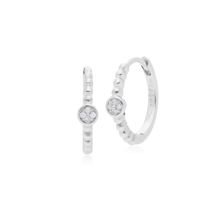 Orecchini a cerchio con diamanti rotondi in argento 925 Essentiel