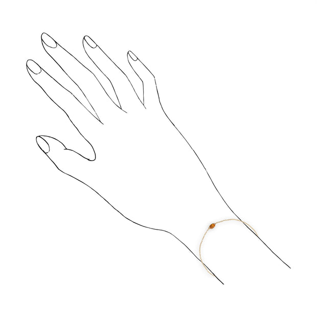 Classico bracciale ovale con citrino in oro giallo 375