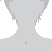 Collana pastello "Oxypetalum" al quarzo rosa in argento sterling placcato oro rosa da 9 ct