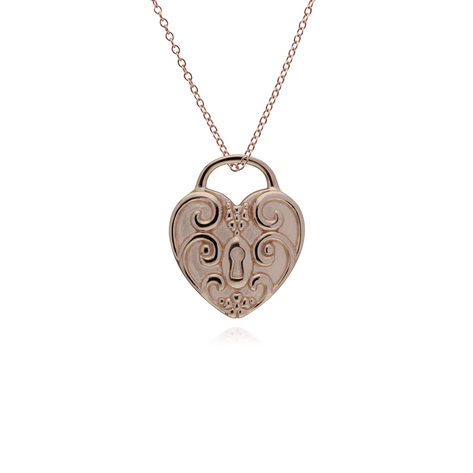Ciondolo classico con lucchetto a cuore in argento 925 placcato oro rosa e grandi ciondoli per chiavi in ​​opale
