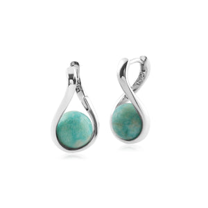 Kosmos Amazonite Orb Earrings in Rhodium Plated Sterling Silver