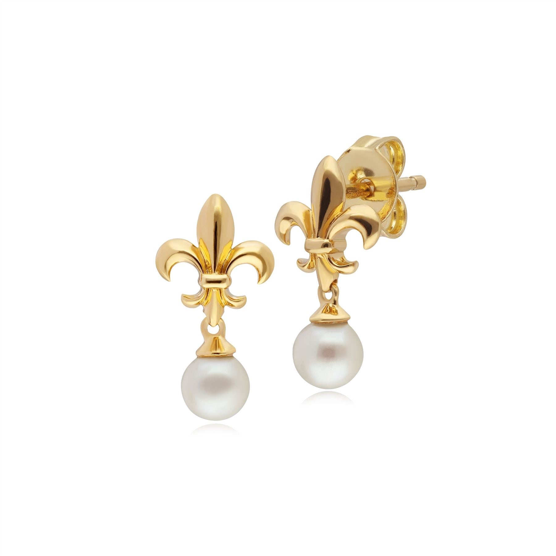 ECFEW™ Pearl Fleur De Lis Drop Earrings