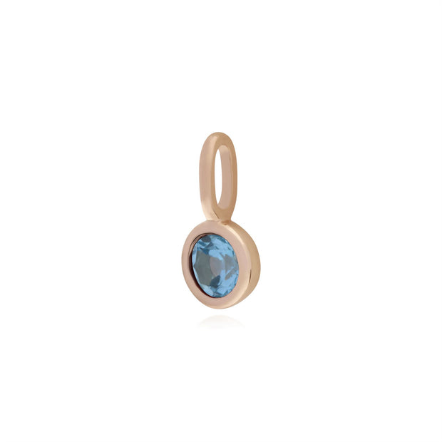 Ciondoli classici Argento 925 placcato oro rosa Topazio azzurro