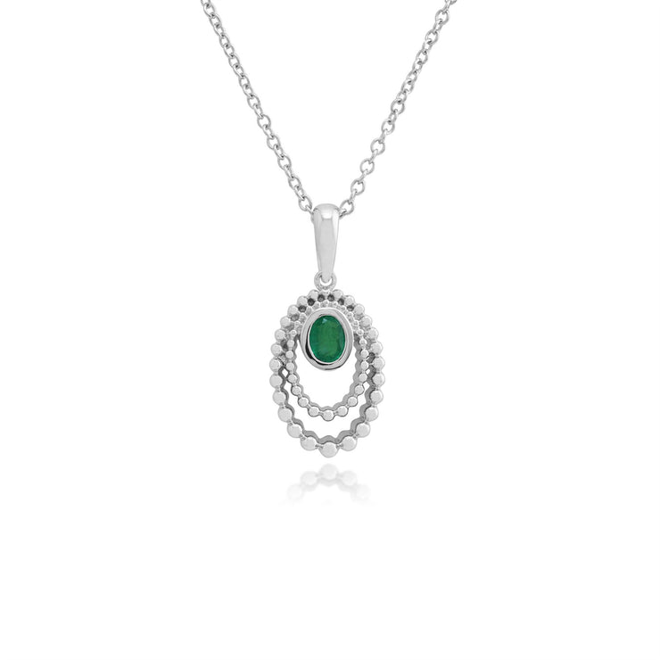 Collana di smeraldi, pendente in argento sterling 925 da 0,18 ct con smeraldo su catena da 45 cm