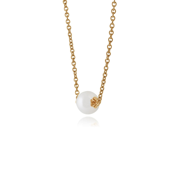 Collana di perle, collana di perle d'acqua dolce da 2,30 ct, argento 925 placcato oro
