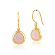 Orecchini pastello "Diantha" con quarzo rosa in argento sterling placcato oro giallo da 9 ct