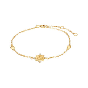 ECFEW™ Bracciale Fleur De Lis Coin con topazio bianco