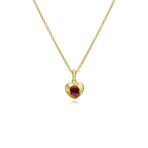 Gemondo Garnet Heart Gold Plated Sterling Silver Necklace