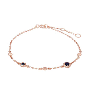 Gemondo Honeycomb Sapphire Link Bracelet in 9ct Rose Gold