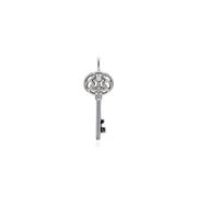 Classico ciondolo con lucchetto a cuore intrecciato in argento 925 e grandi ciondoli con perline chiave