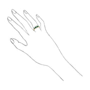 Gemondo Anello Smeraldo, Anello Mezza Eternità in Oro Giallo da 9 CT con Smeraldo da 0,53 CT e Diamanti