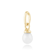 Classico pendente con perla coltivata in oro giallo 375