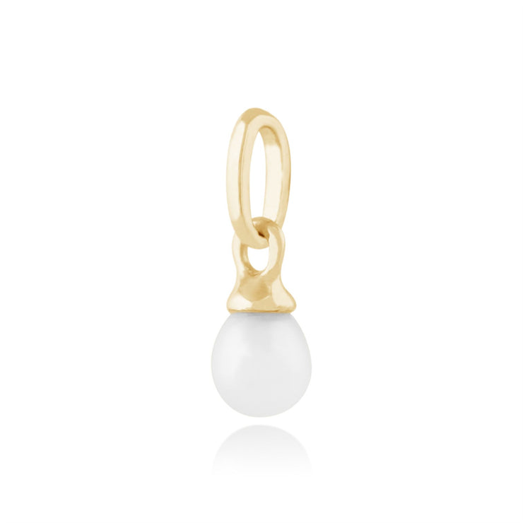 Classico pendente con perla coltivata in oro giallo 375