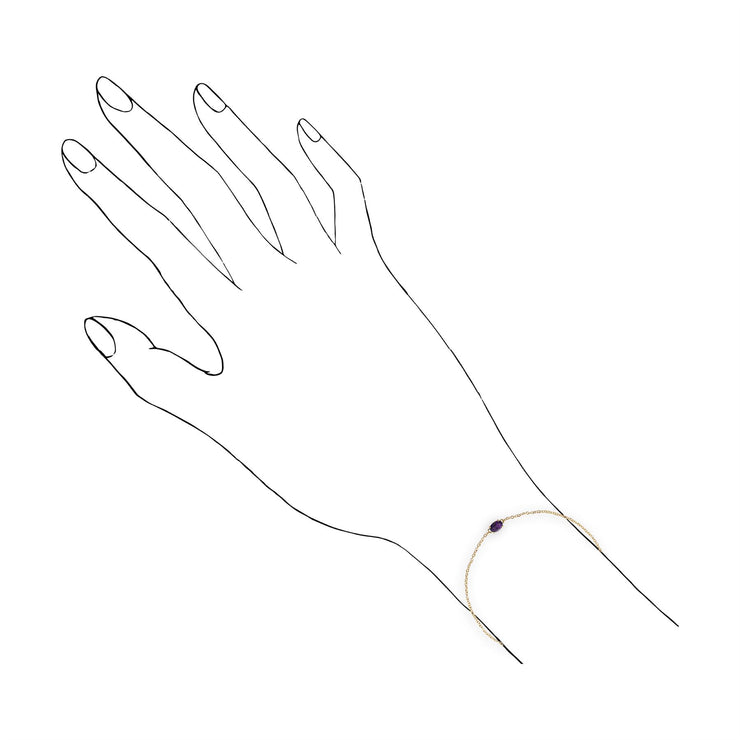 Classico bracciale ovale con ametista in oro giallo 375