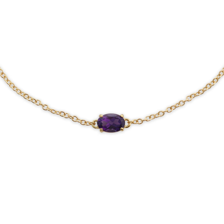 Classico bracciale ovale con ametista in oro giallo 375