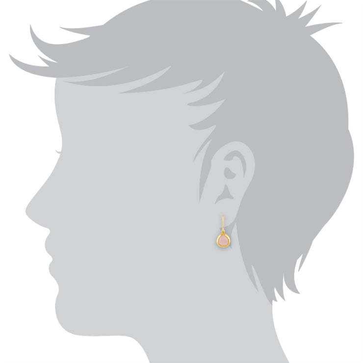 Orecchini pastello "Diantha" con quarzo rosa in argento sterling placcato oro giallo da 9 ct