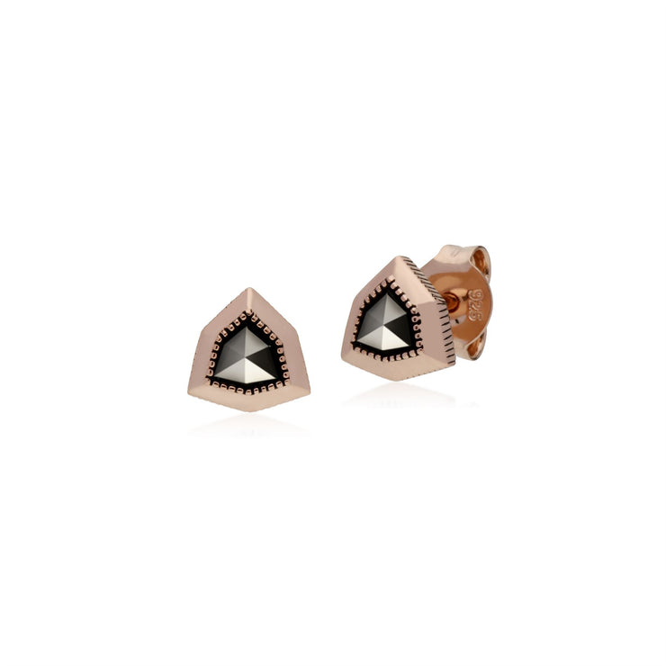 Orecchini marcasite di protezione in argento sterling placcato oro rosa