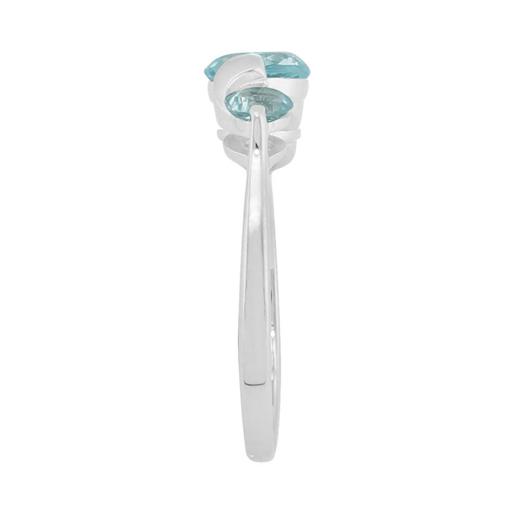 Anello in argento sterling con tre pietre con topazio blu cielo da 1,46 ct